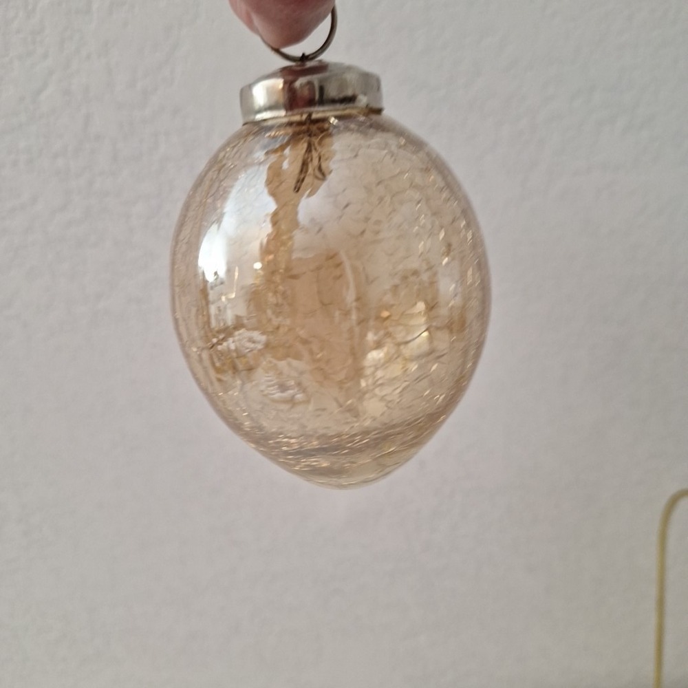Vintage Kugle Style Mercury Crackle Glass Ball Christmas Gold Ornament 4", Heavy - Picture 10 of 16